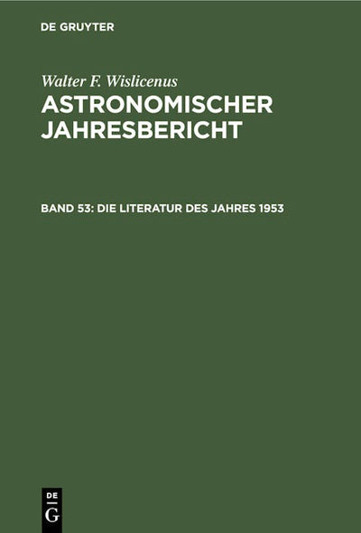 Die Literatur des Jahres 1953