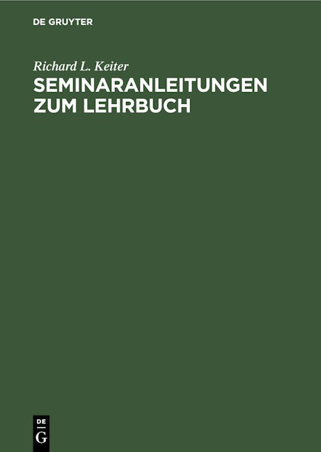 Seminaranleitungen zum Lehrbuch