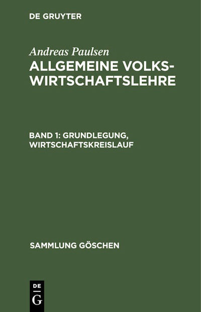 Grundlegung, Wirtschaftskreislauf