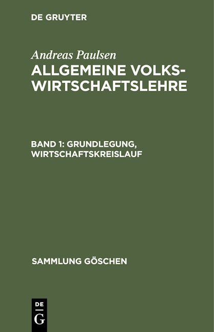 Grundlegung, Wirtschaftskreislauf