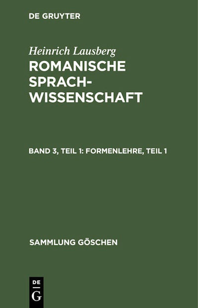 Formenlehre, Teil 1