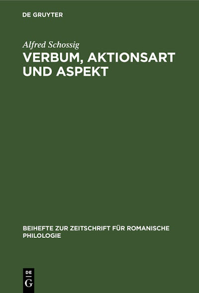 Verbum, Aktionsart und Aspekt