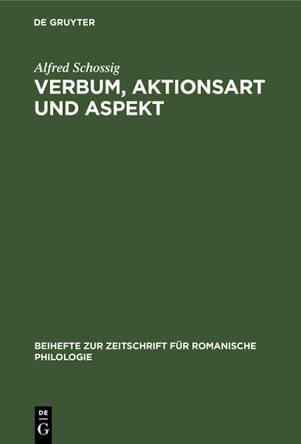 Verbum, Aktionsart und Aspekt