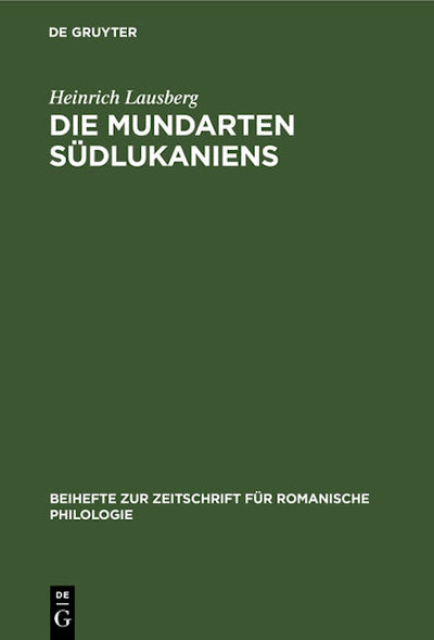 Die Mundarten Südlukaniens