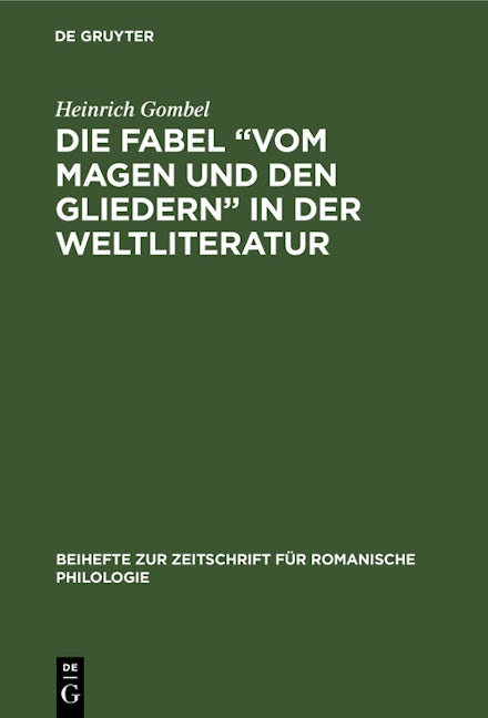 Die Fabel “Vom Magen und den Gliedern” in der Weltliteratur