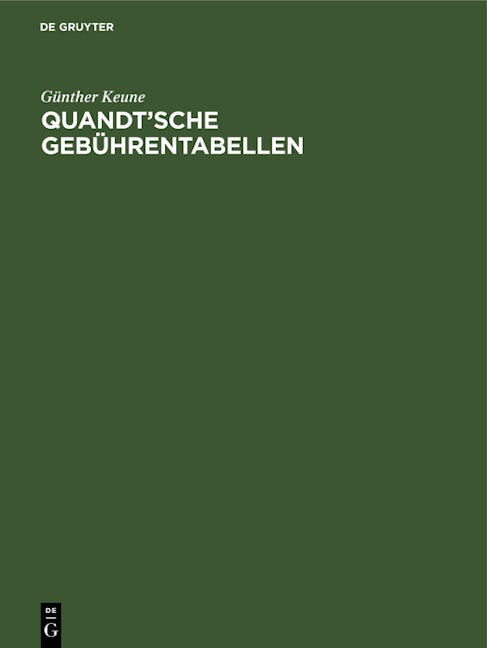 Quandt’sche Gebührentabellen