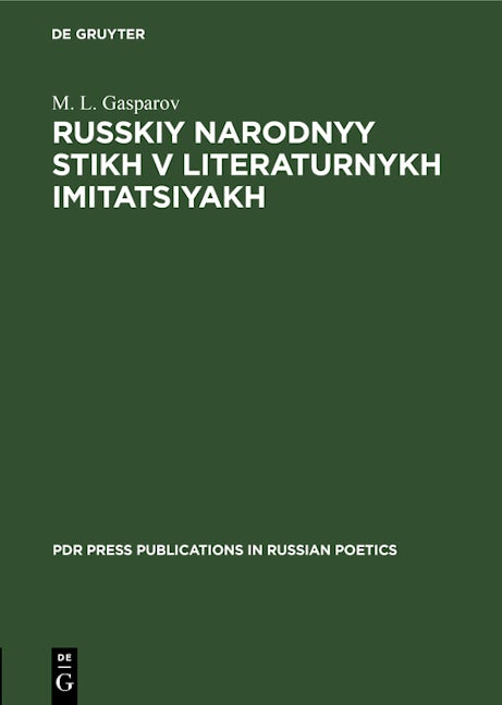 Russkiy narodnyy stikh v literaturnykh imitatsiyakh