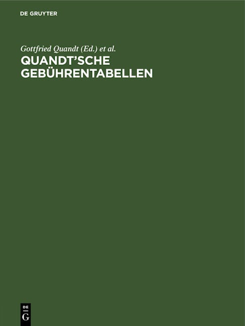 Quandt’sche Gebührentabellen