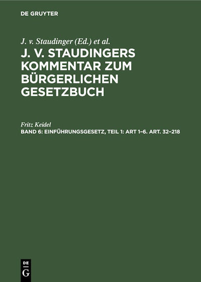 Einführungsgesetz, Teil 1: Art 1–6. Art. 32–218