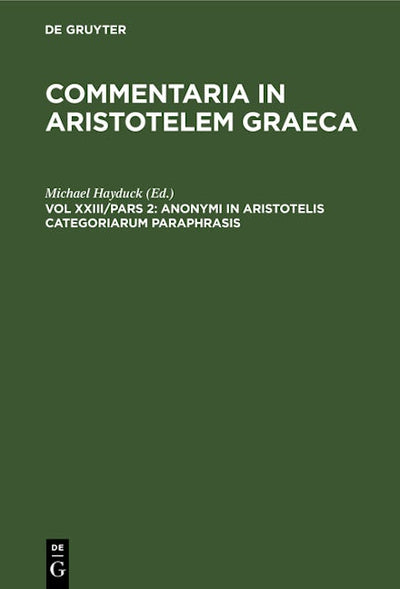 Anonymi in Aristotelis categoriarum paraphrasis