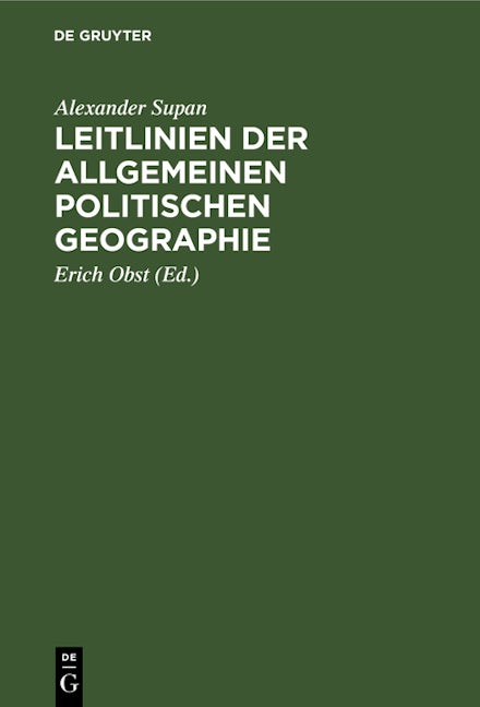 Leitlinien der allgemeinen politischen Geographie