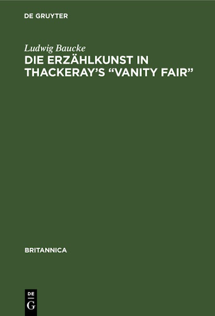 Die Erzählkunst in Thackeray’s “Vanity Fair”