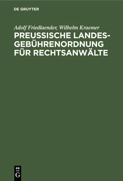 Preußische Landesgebührenordnung für Rechtsanwälte