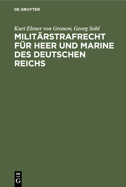 Militärstrafrecht für Heer und Marine des Deutschen Reichs