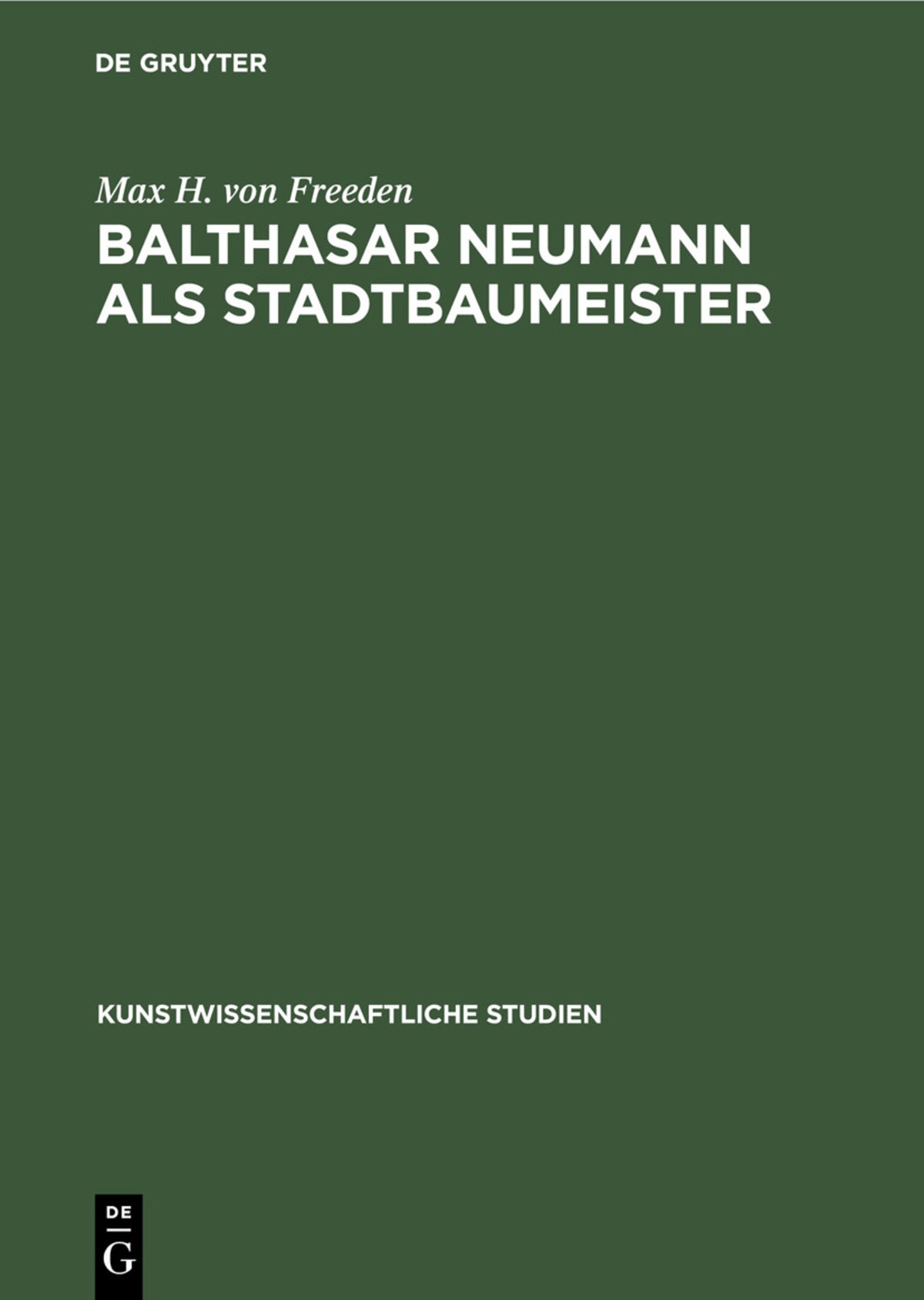 Cover image for Balthasar Neumann als Stadtbaumeister ISBN 9783112351734