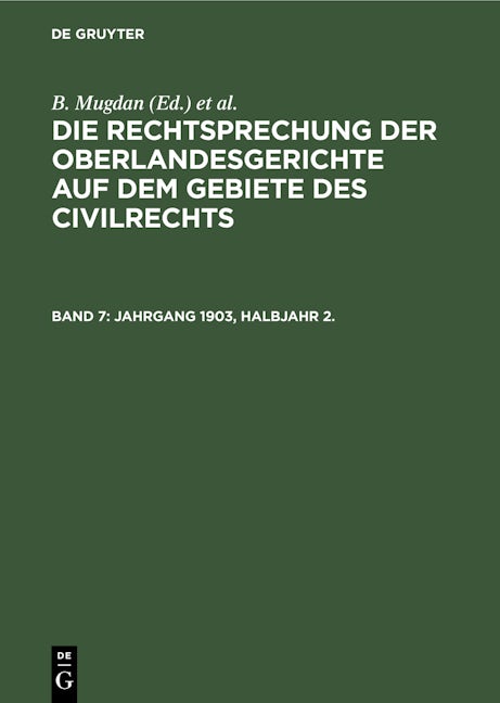 Jahrgang 1903, Halbjahr 2.