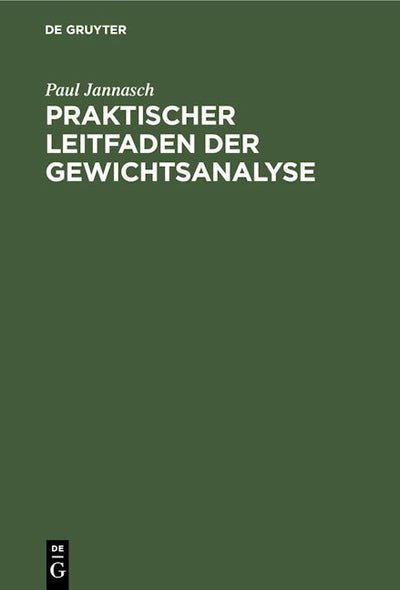 Praktischer Leitfaden der Gewichtsanalyse