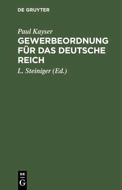 Gewerbeordnung für das Deutsche Reich