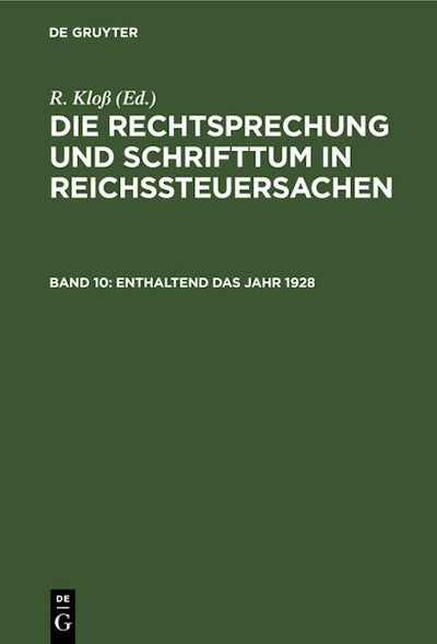 Enthaltend das Jahr 1928