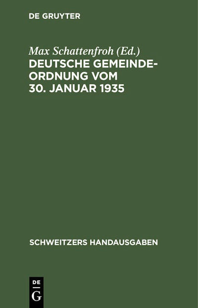 Deutsche Gemeindeordnung vom 30. Januar 1935
