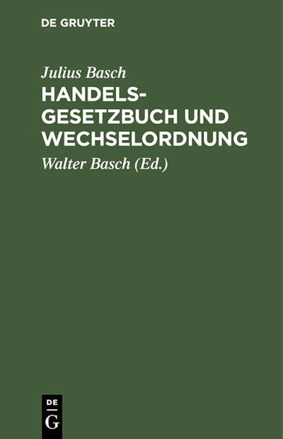 Handelsgesetzbuch und Wechselordnung