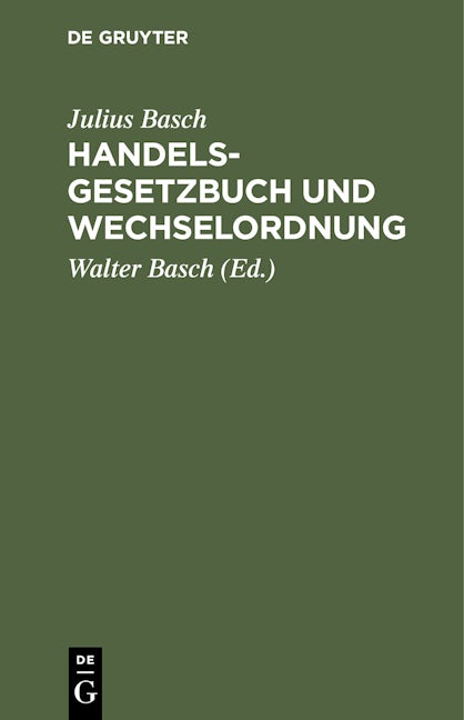 Handelsgesetzbuch und Wechselordnung