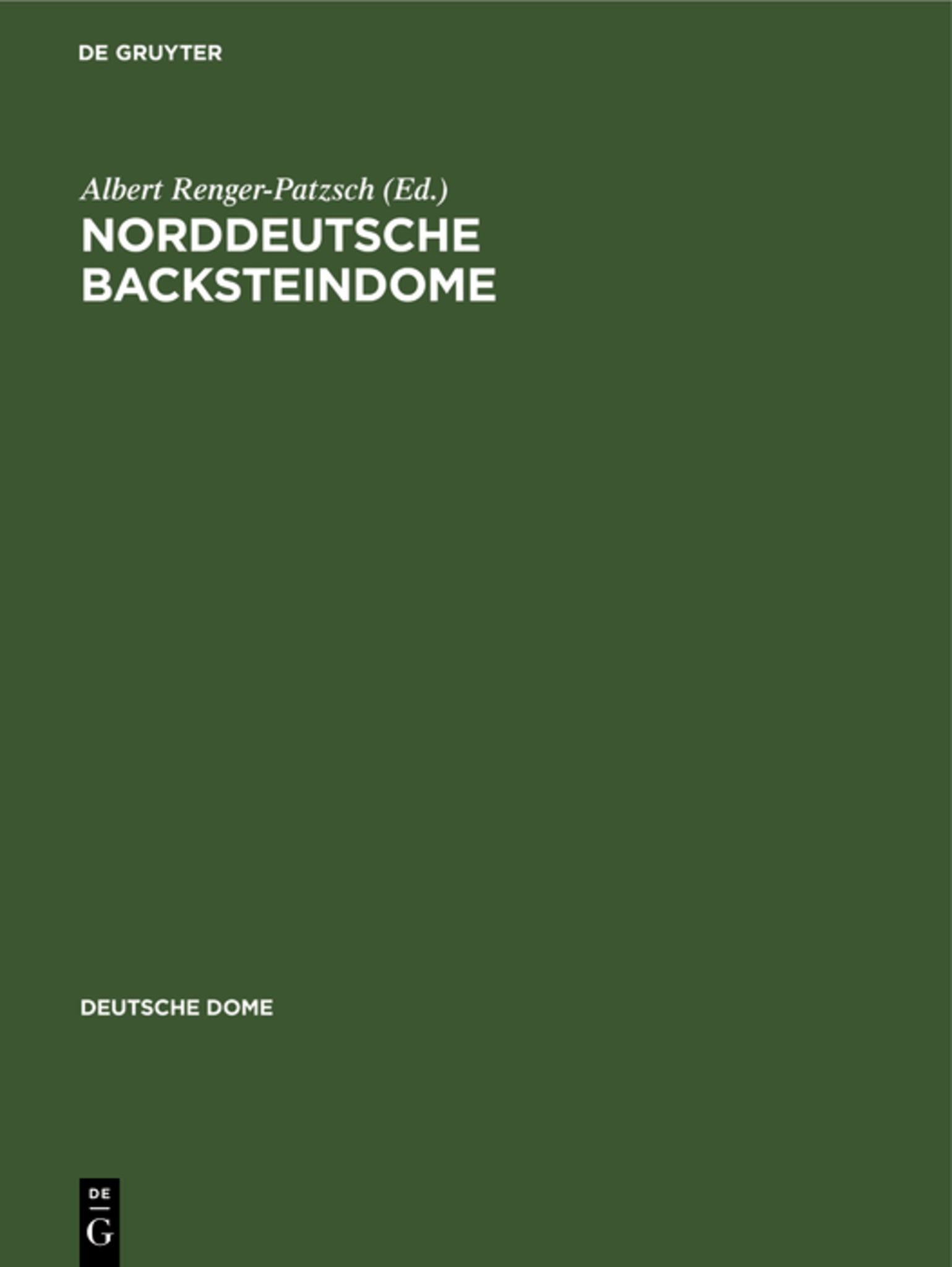 Cover image for Norddeutsche Backsteindome ISBN 9783112361177