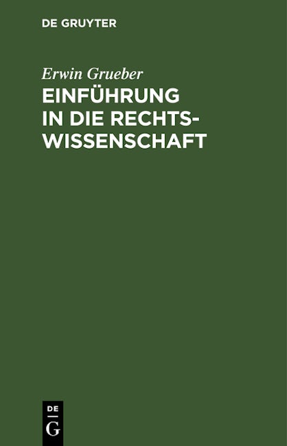 Einführung in die Rechtswissenschaft