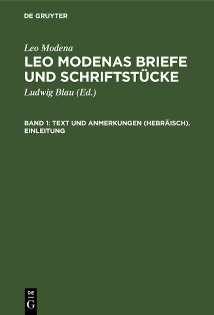 Text und Anmerkungen (Hebräisch). Einleitung