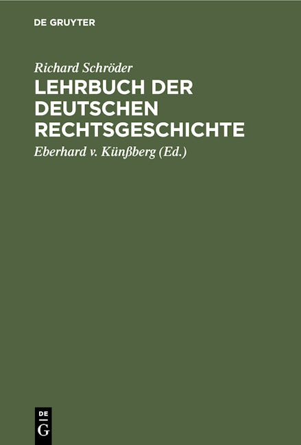 Lehrbuch der deutschen Rechtsgeschichte