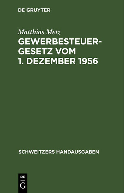 Gewerbesteuergesetz vom 1. Dezember 1956