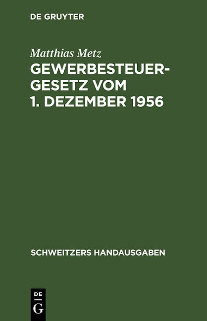 Gewerbesteuergesetz vom 1. Dezember 1956