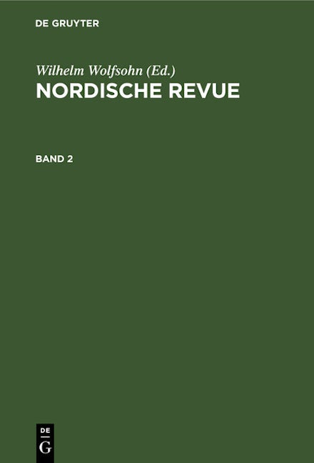 Book cover image for Nordische Revue. Band 2 ISBN: 9783112371817