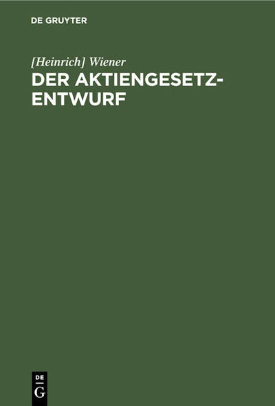 Der Aktiengesetz-Entwurf
