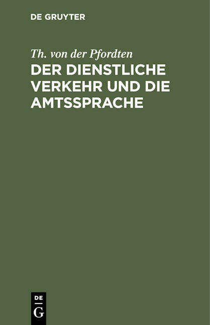 Der dienstliche Verkehr und die Amtssprache