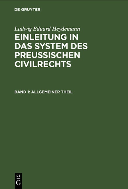 Allgemeiner Theil