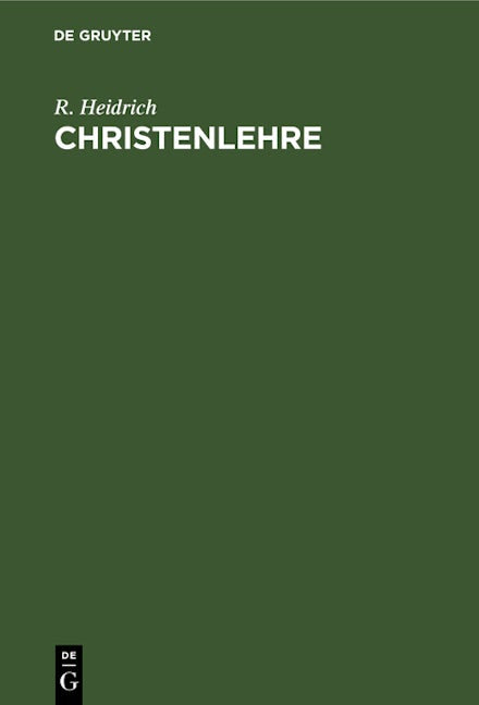 Book cover image for Christenlehre ISBN: 9783112378151