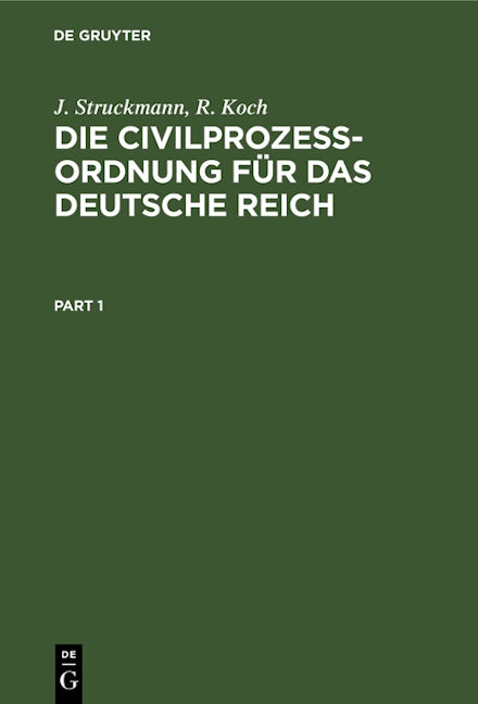 Die Civilprozeßordnung für das Deutsche Reich