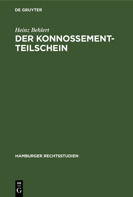 Der Konnossement-Teilschein