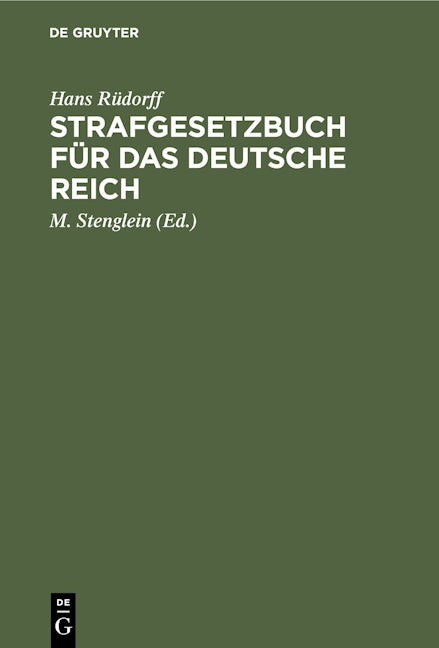 Strafgesetzbuch für das deutsche Reich