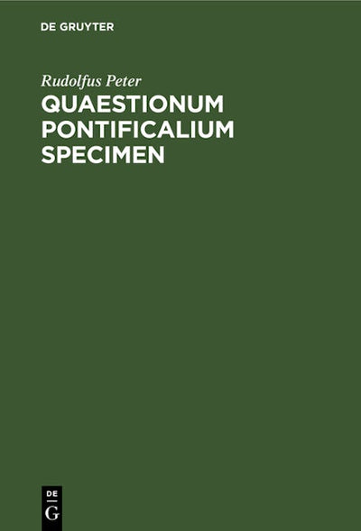 Quaestionum pontificalium specimen