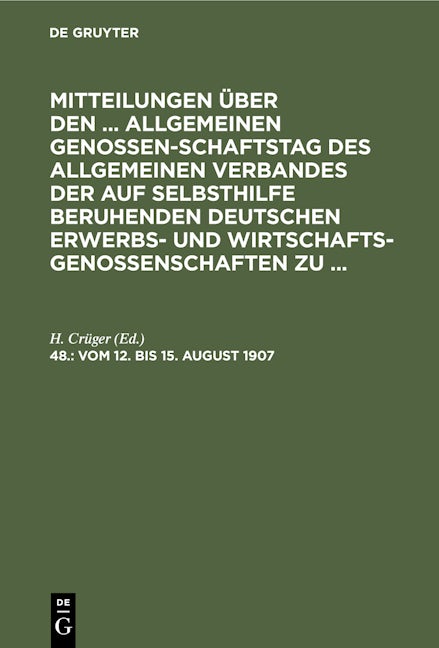 Leipzig, vom 12. bis 15. August 1907