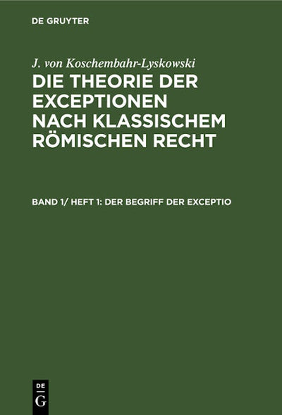 Der Begriff der exceptio