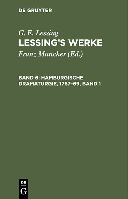 Hamburgische Dramaturgie, 1767–69, Band 1