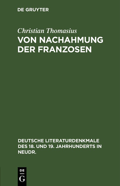Von Nachahmung der Franzosen