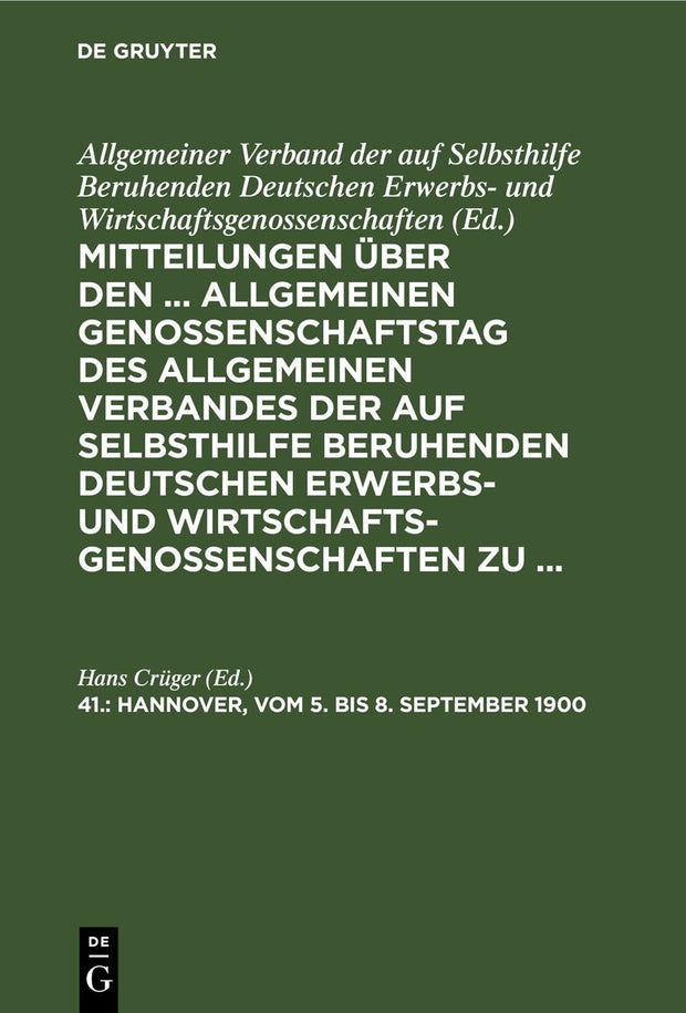Cover image for Hannover, vom 5. bis 8. September 1900, isbn: 9783112393611