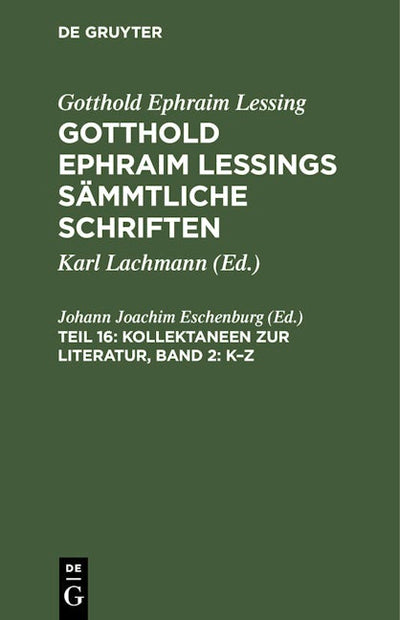 Kollektaneen zur Literatur, Band 2: K–Z