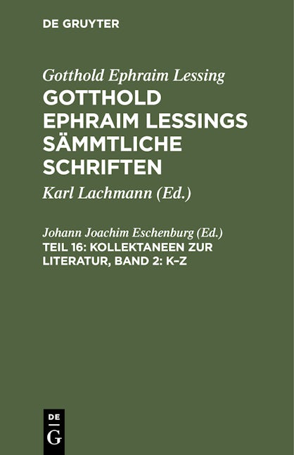 Kollektaneen zur Literatur, Band 2: K–Z