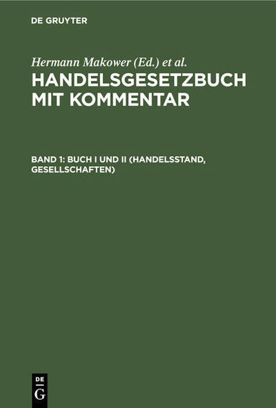 Buch I und II (Handelsstand, Gesellschaften)