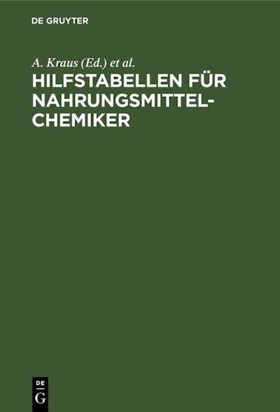 Hilfstabellen für Nahrungsmittel-Chemiker